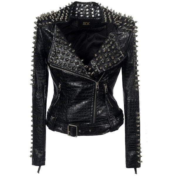 Wrecked Karma Studded Leather Jacket