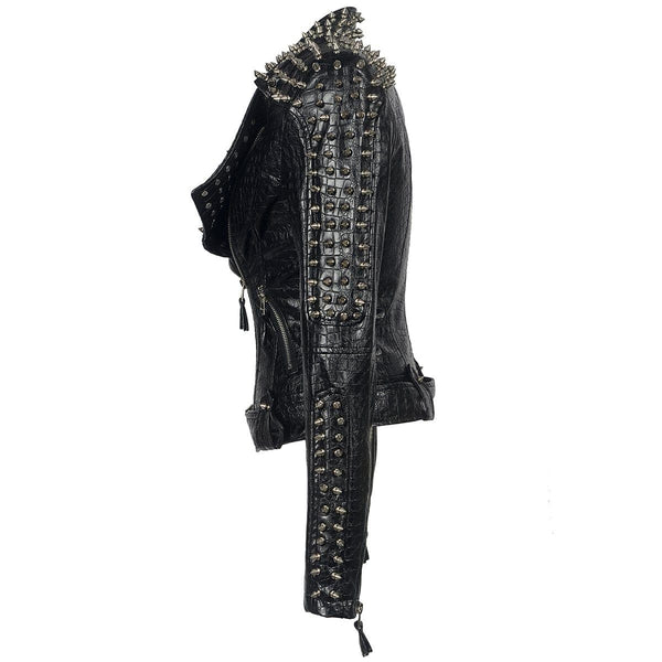 Wrecked Karma Studded Leather Jacket