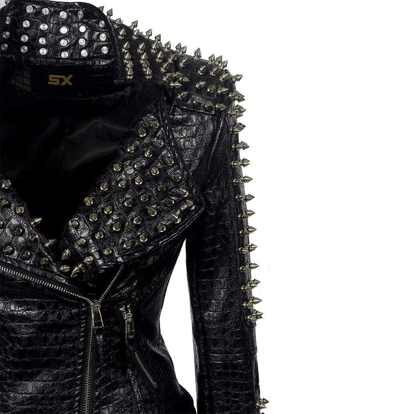 Wrecked Karma Studded Leather Jacket