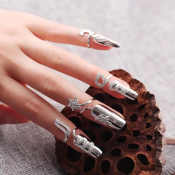 Girl Inlaid Rhinestone Gothic Rings