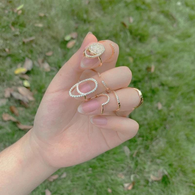 Girl Inlaid Rhinestone Gothic Rings