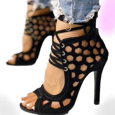 Honeycomb Lace-up Hot Heels