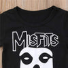 Skull Black Goth Outfits for Kids