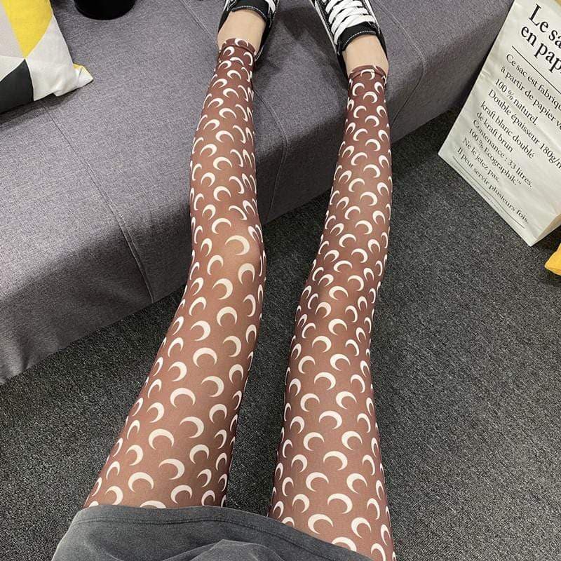 Moon Prints Silk Leggings