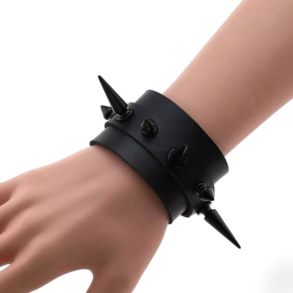 Punk Spike Leather Bracelet