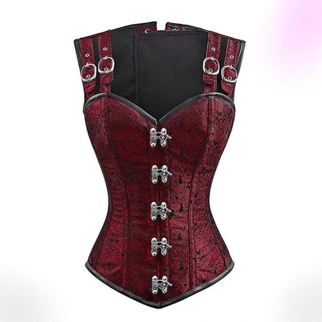 Red Brocade Sexy Corset