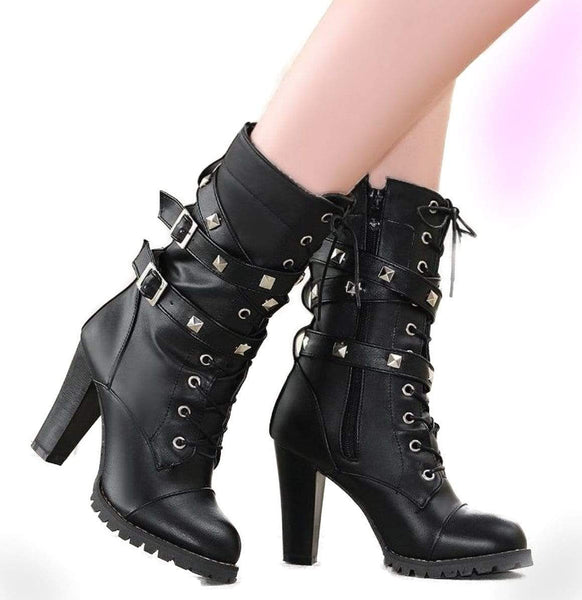 Retaliation Platform Buckle Boots