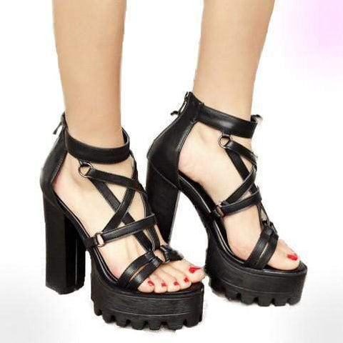 Rome Gladiator Gothic Sandals Platform