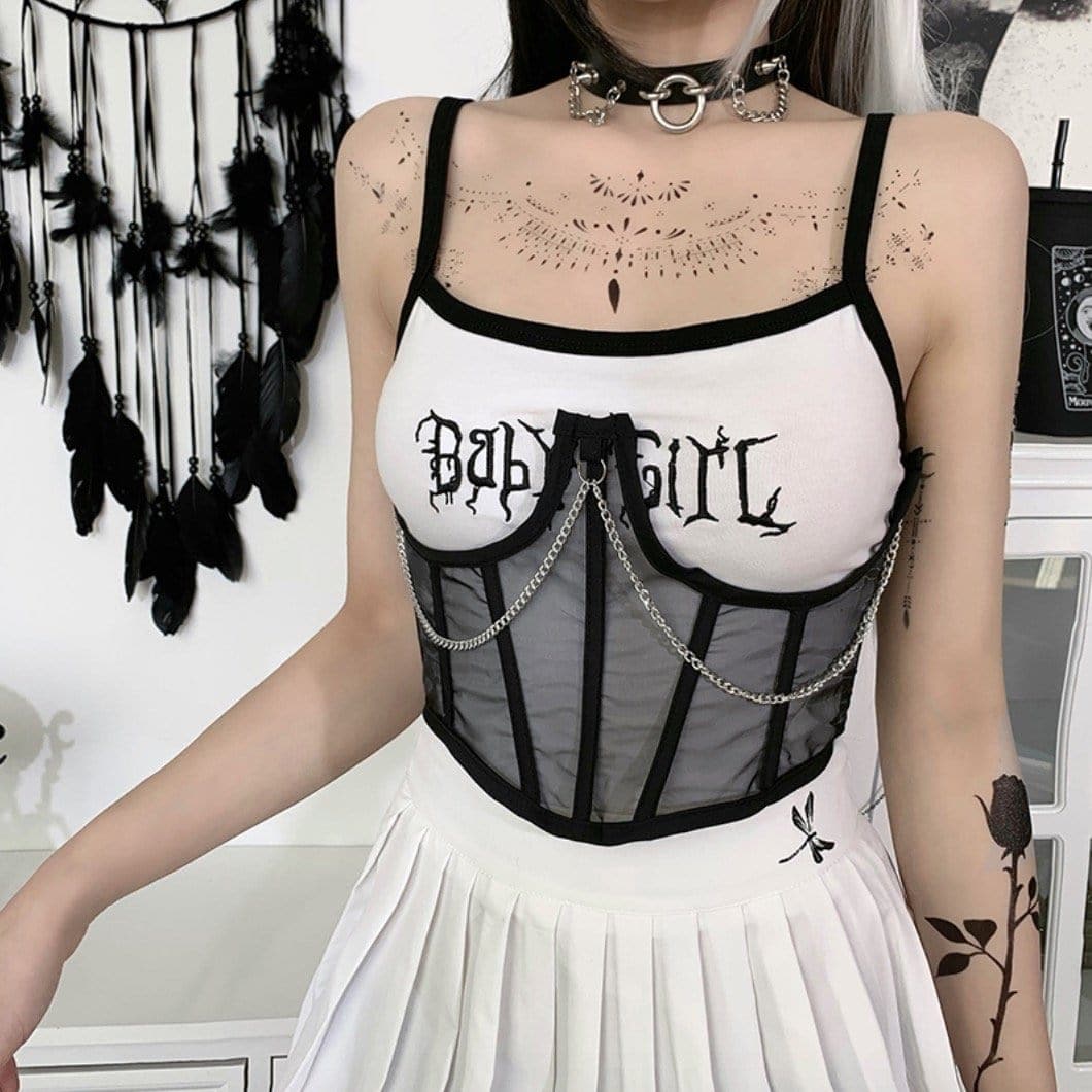 Black Hollow Fashion Corset  Goth Corset - Gothic Babe Co