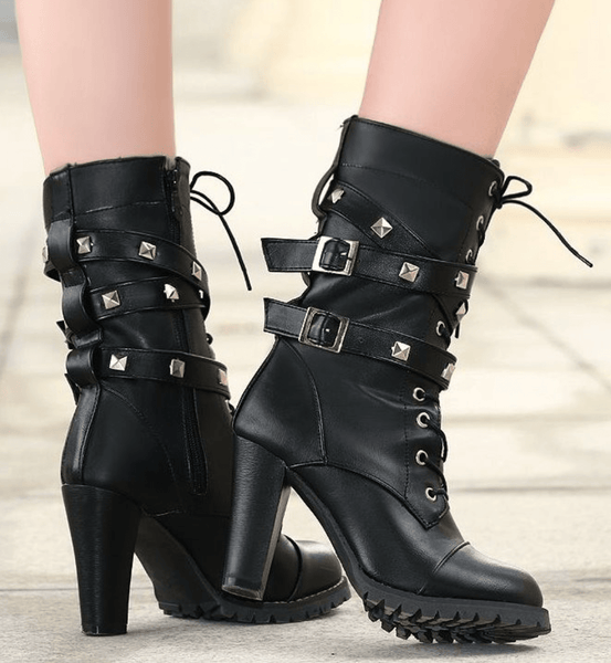 Retaliation Platform Buckle Boots
