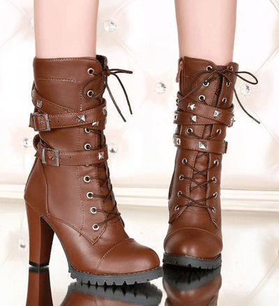 Retaliation Platform Buckle Boots