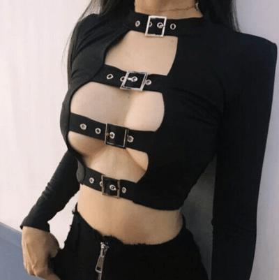 Granite Long Sleeve Crop Top