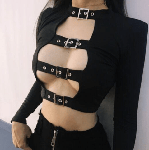 Granite Long Sleeve Crop Top