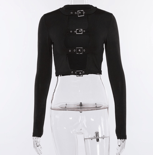 Granite Long Sleeve Crop Top