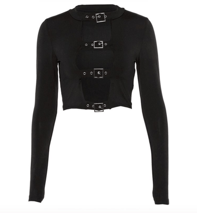 Granite Long Sleeve Crop Top