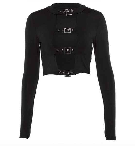Granite Long Sleeve Crop Top