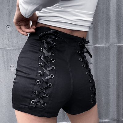 Salem Gothic Criss-Cross Bandage Shorts