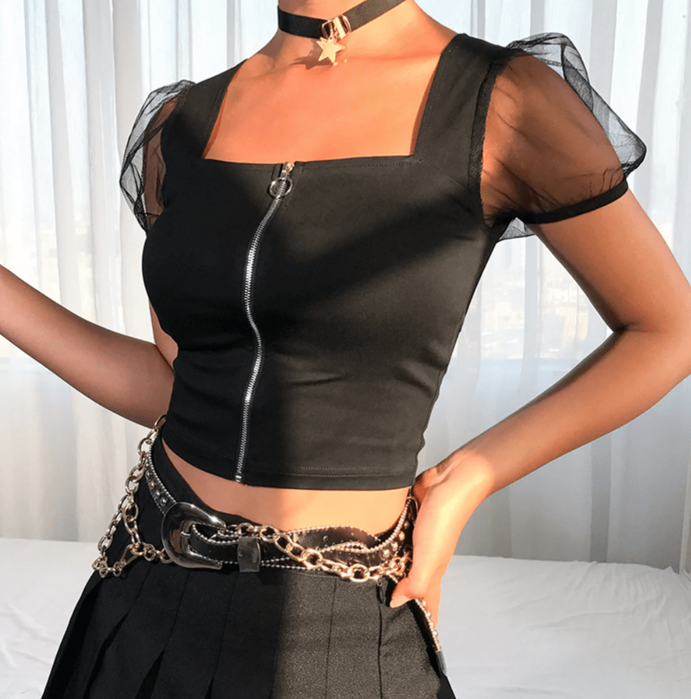 Acantha Sexy Black Crop Top