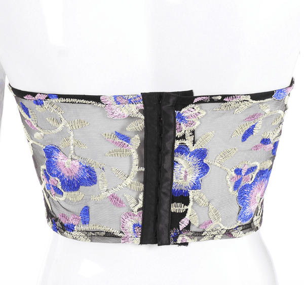 Chic Floral Embroidery Corset