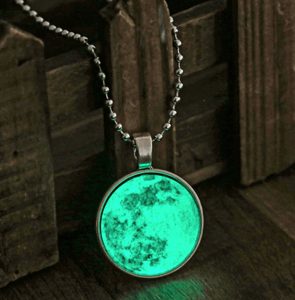 Vintage Moon Glow In The Dark Necklace