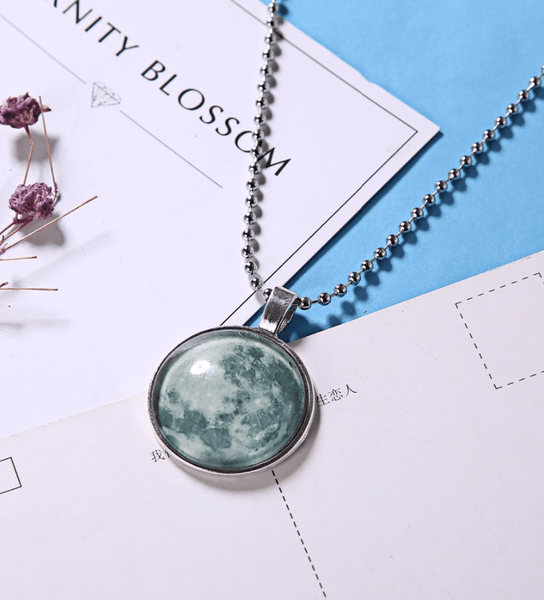 Vintage Moon Glow In The Dark Necklace