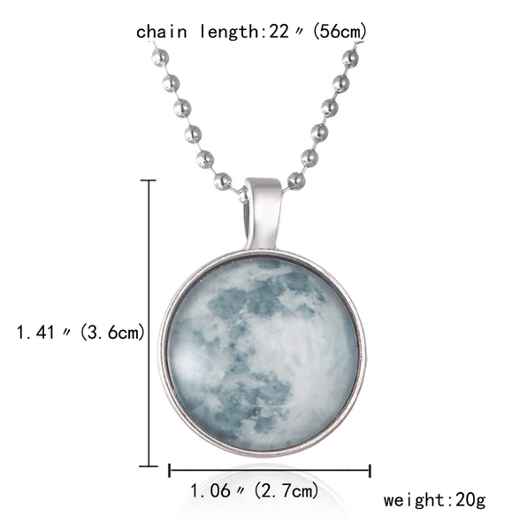 Vintage Moon Glow In The Dark Necklace