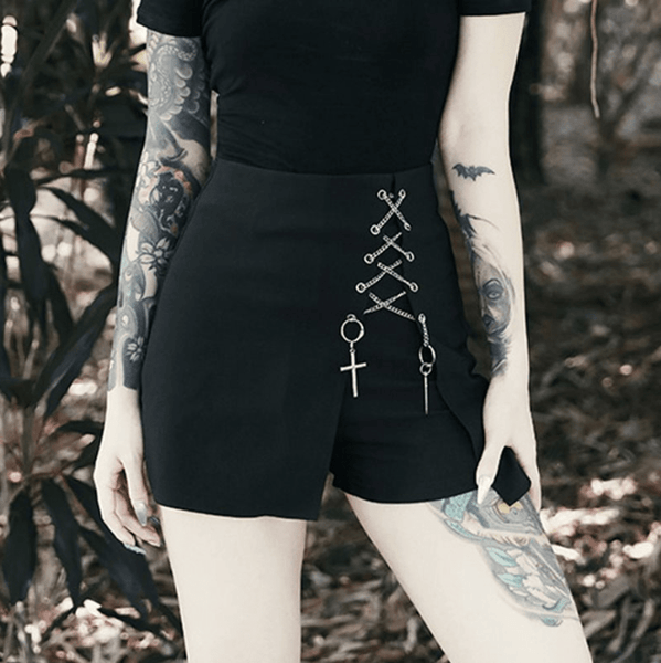 Cross High Waist Casual Shorts