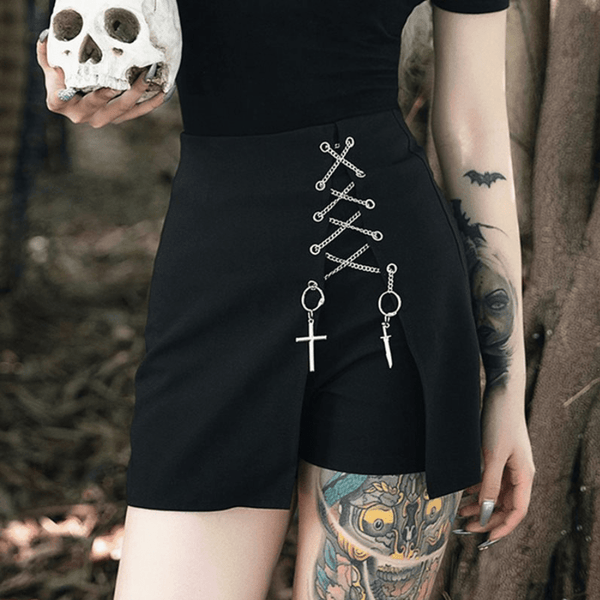 Cross High Waist Casual Shorts