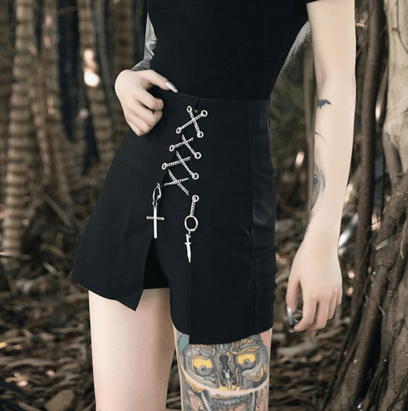 Cross High Waist Casual Shorts