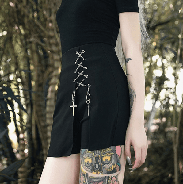 Cross High Waist Casual Shorts