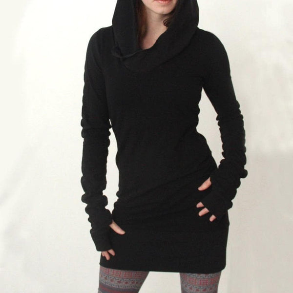 Inquisition Long Sleeve Loose Hooded Dress