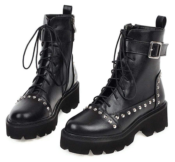 Journey Seeker Rivet Boots - Gothic Babe Co