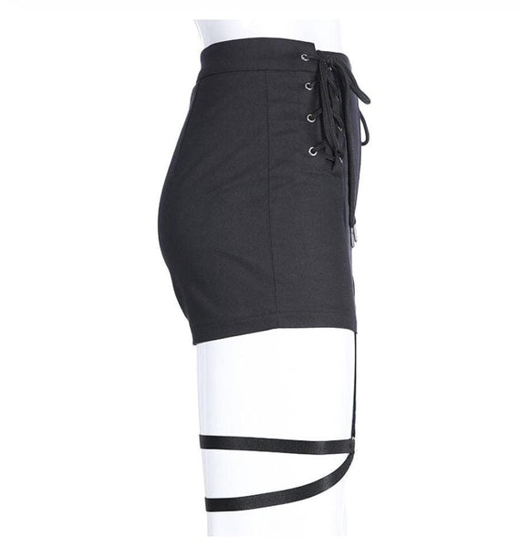 Criss Cross Punk Gothic Short