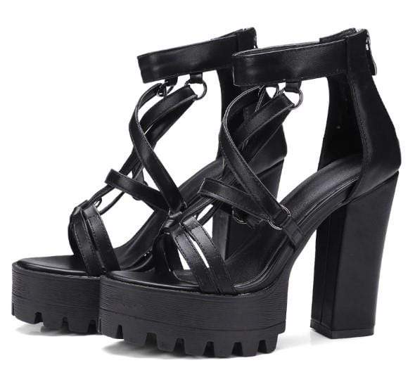 Rome Gladiator Gothic Sandals Platform