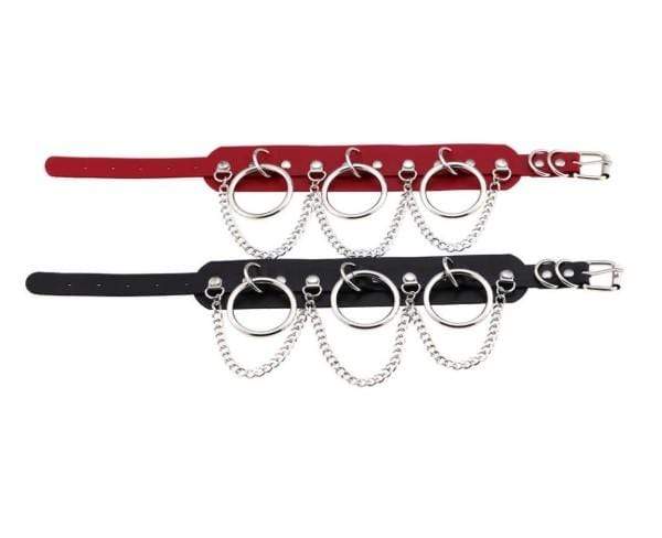 Gothic Chain & Rings Choker Necklace - Gothic Babe Co