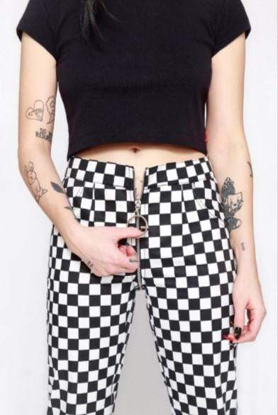 Checkered Life Zip Pants