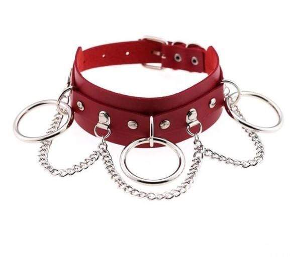 Gothic Chain & Rings Choker Necklace - Gothic Babe Co
