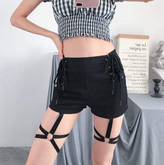 Criss Cross Punk Gothic Short