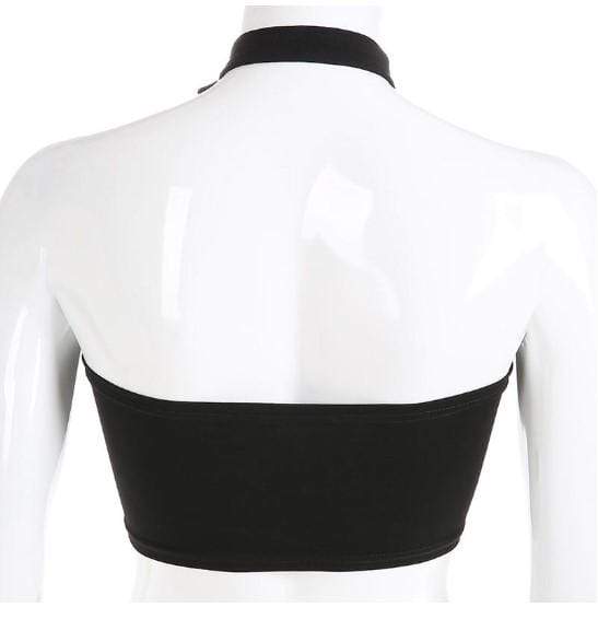 Gothic Choker Halter Crop Top