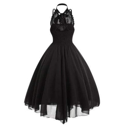 Gothic Bow Vintage Corset Dress - Gothic Babe Co