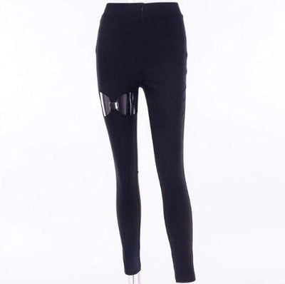 Gothic Hollow Out High Waist Pants