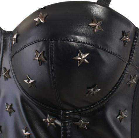 Leather Rivet Bustier Crop Top