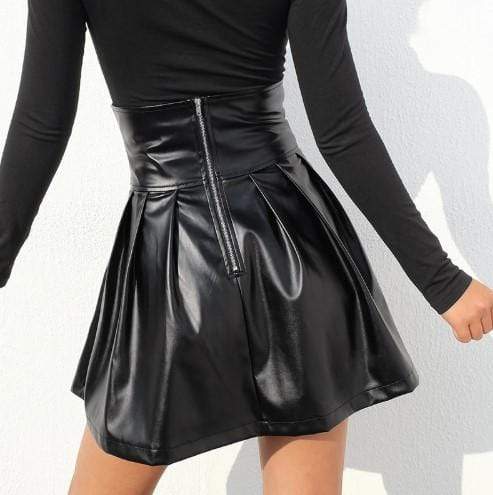 Gothic Leather Bandage High Waist