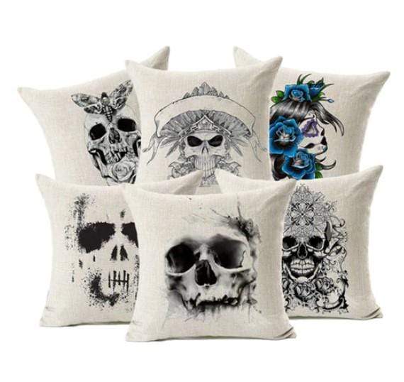 Gothic Cushion Cover Skull