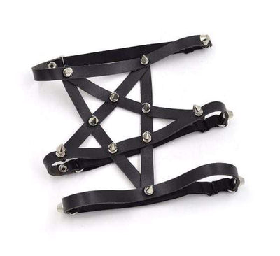 Gothic Studded Pentagram Harness