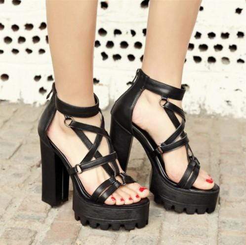 Rome Gladiator Gothic Sandals Platform