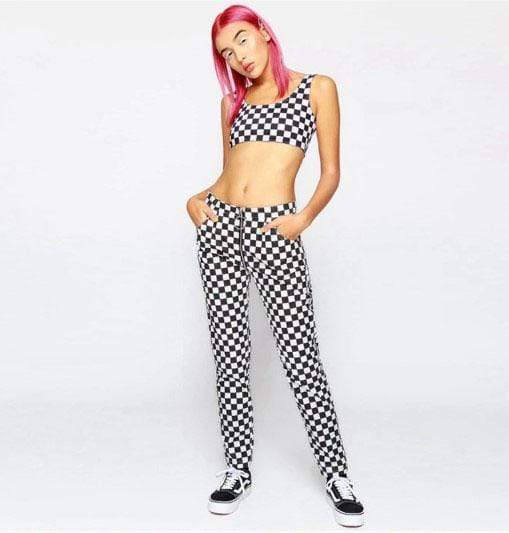 Checkered Life Zip Pants