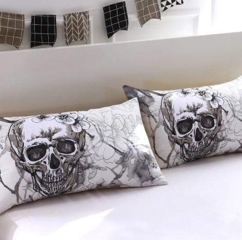 Flowers skull Duvet Bed Cover