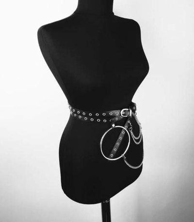 Gothic Leather Harness Waist Belts O Ring Metal