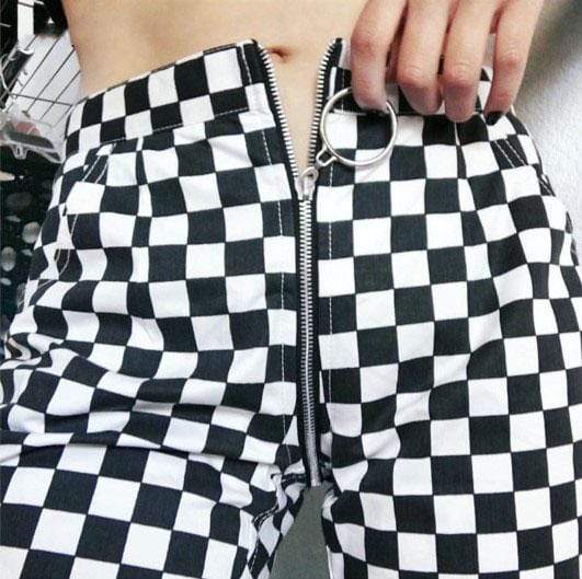 Checkered Life Zip Pants